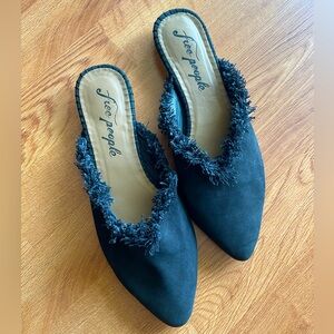 Free People Newport Mule Black Flats Size 39 Size 8.5